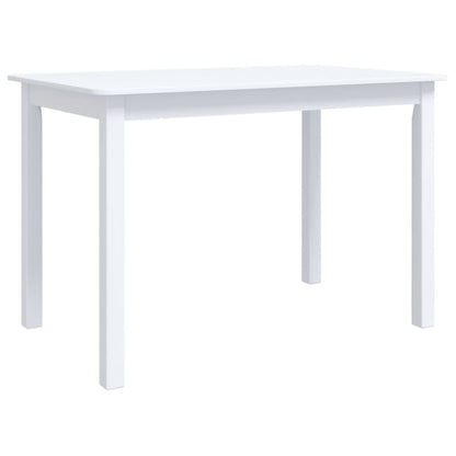 Mesa De Comedor De Madera Maciza De Caucho Blanca 114x71x75 Cm_0