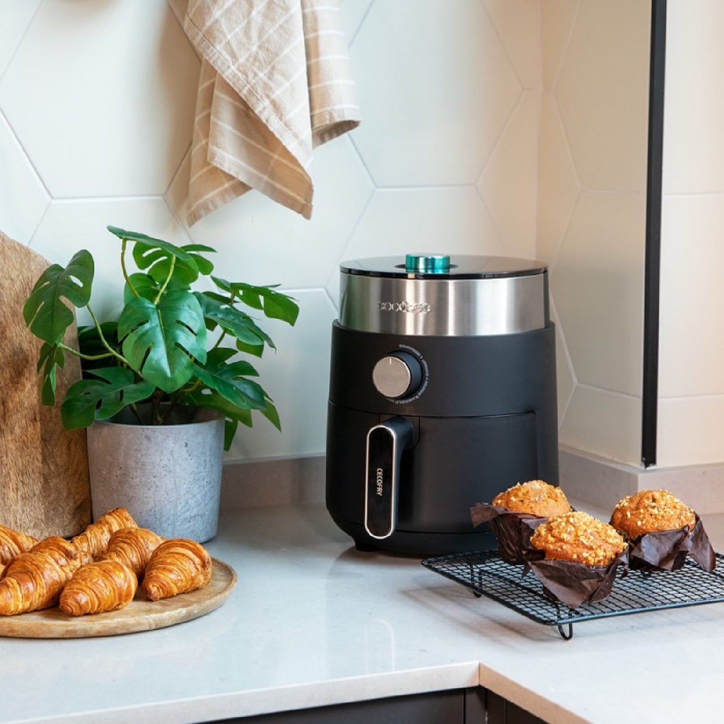Freidora Sin Aceite 2,5 L De Aire Caliente Cecofry Essential Rapid Dark. 1200 W, Dietética, Control Manual, Tecnología Perfectcook, Tiempo Y Tempera_3