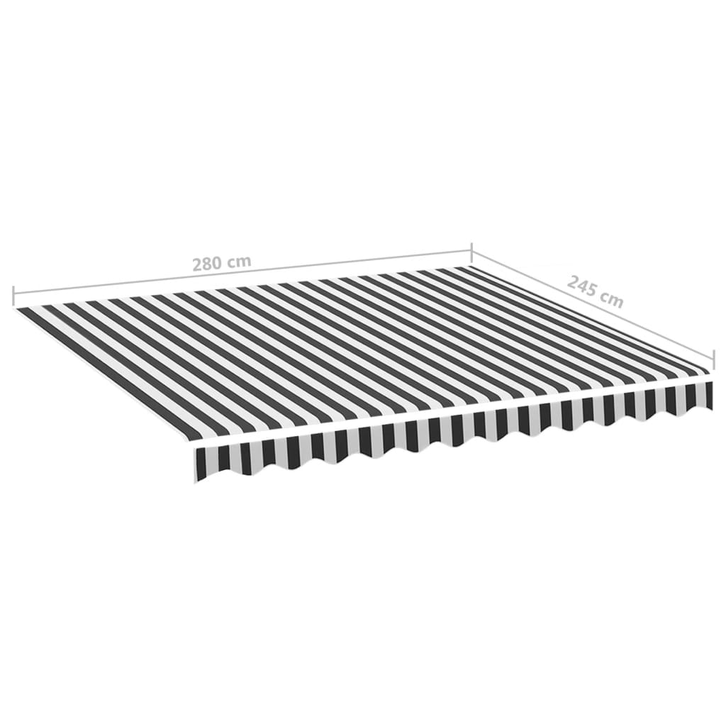 Tela De Repuesto Para Toldo Gris Antracita Y Blanco 3x2,5 M Poliéster_5