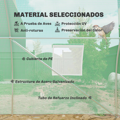 Invernadero De Túnel Outsunny Acero Galvanizado, Pe Verde 600x300x200 Cm_3