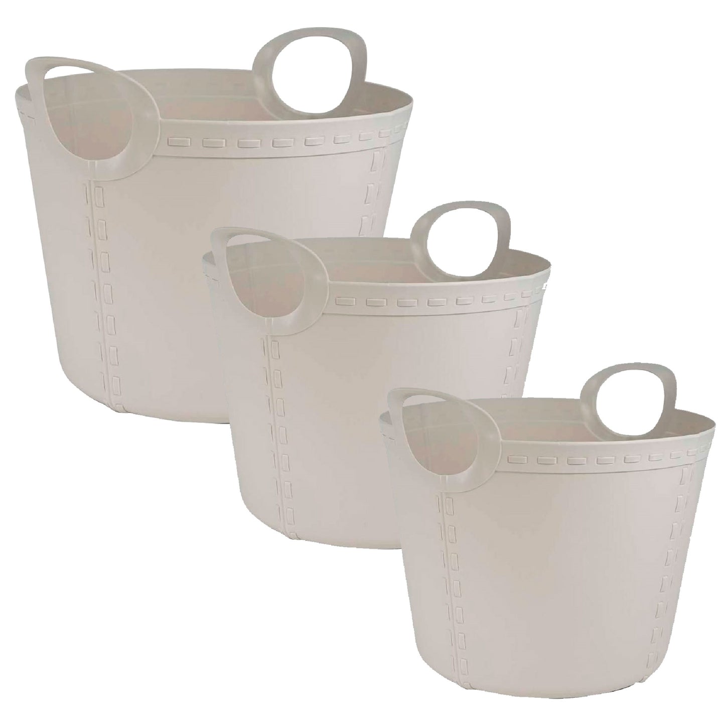 3x Life Story Cesto Craft 40l+25l+15l Light Grey