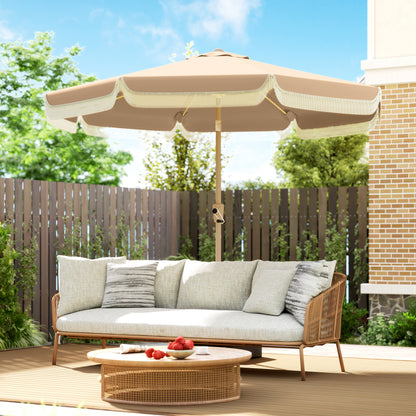 Outsunny Sombrilla De Terraza Ø266x238 Cm Ángulo Ajustable Con Manivela Caqui_1