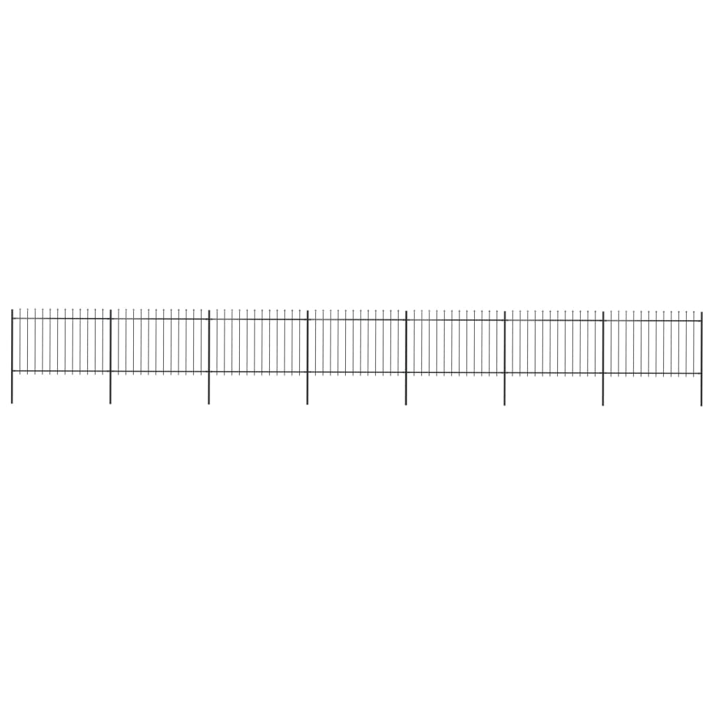 Valla De Jardín Con Puntas De Lanza Acero Negro 11,9x1,2 M / Vetonek_1