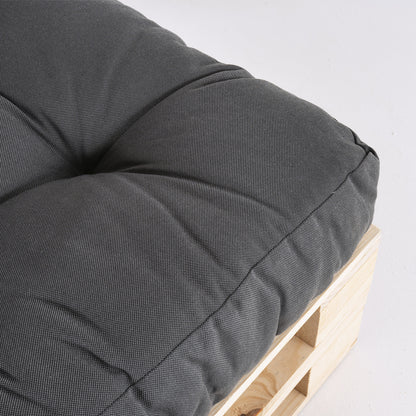 Pack 4 Sofás Para Palets + 4 Cojín De Asiento 80x120x16 Cm + 4 Cojín Respaldo 42x120x16 Cm, Olefin Color Gris, Repelente Al Agua_4