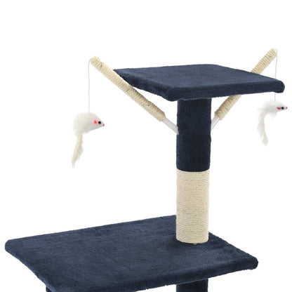 Vidaxl Rascador Para Gatos Con Poste De Sisal 138 Cm Azul Oscuro_5