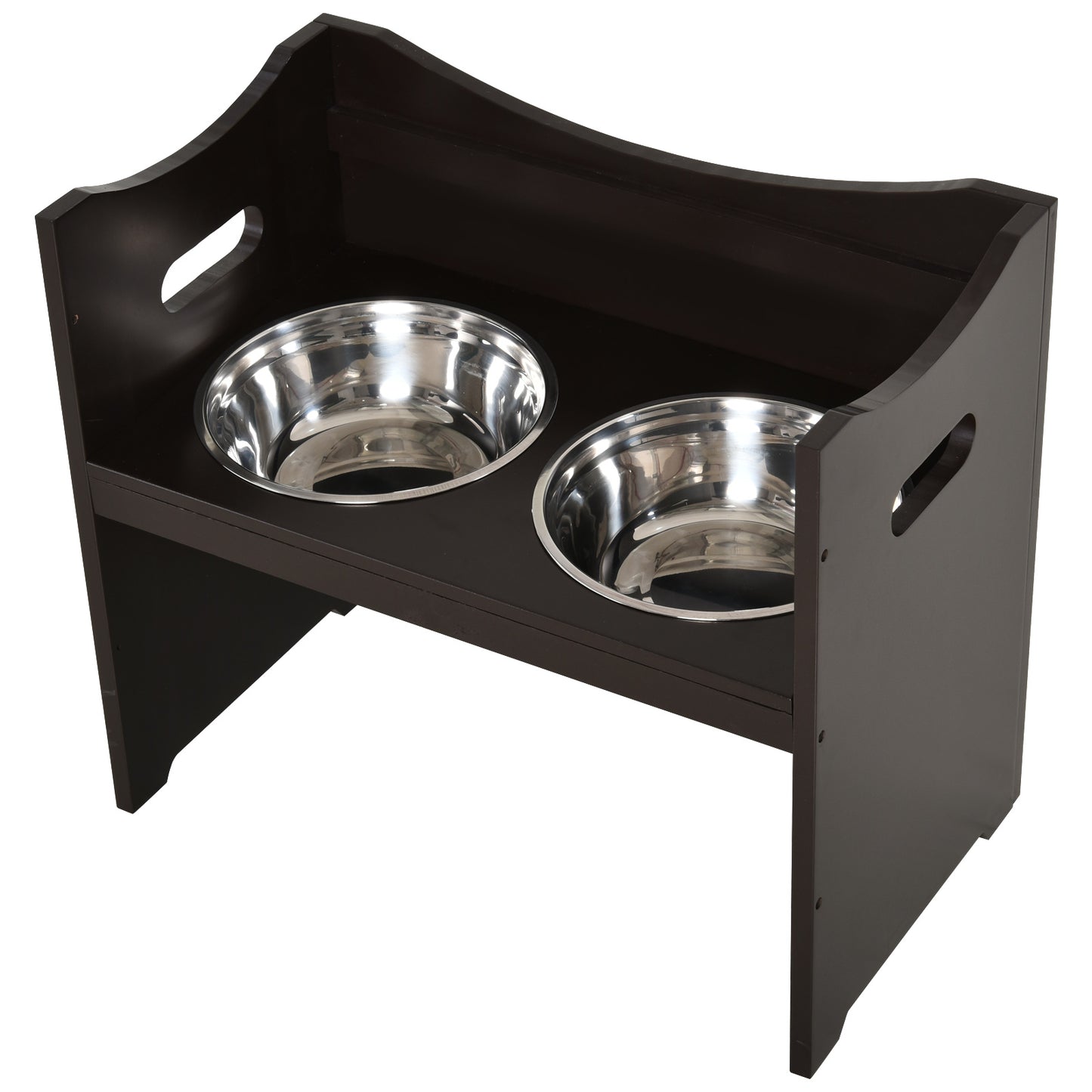Pawhut Comedero Para Perros Elevado Con 2 Tazones De Acero Inoxidable Café_3