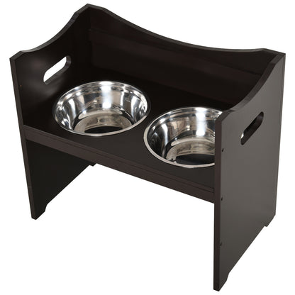 Pawhut Comedero Para Perros Elevado Con 2 Tazones De Acero Inoxidable Café_3