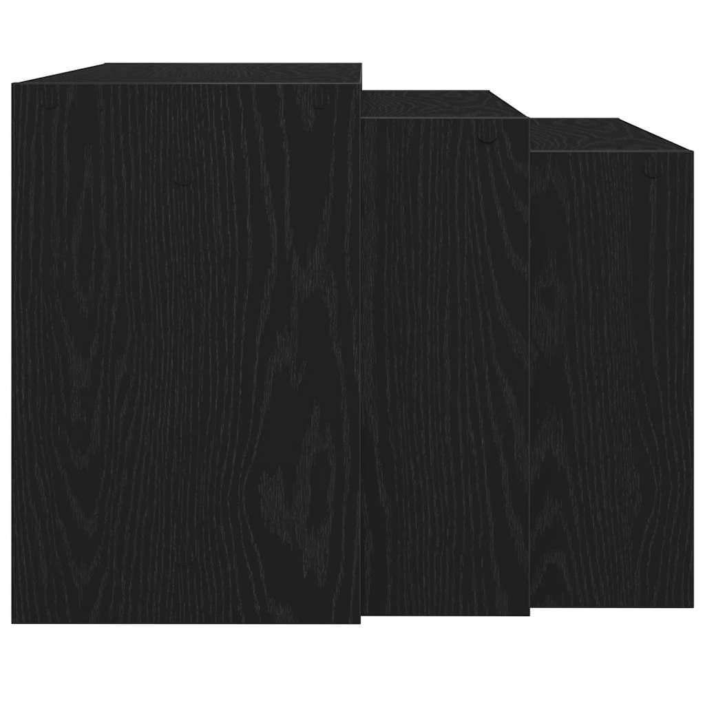 Mesas Apilables 3 Piezas Madera Contrachapada Negro_3