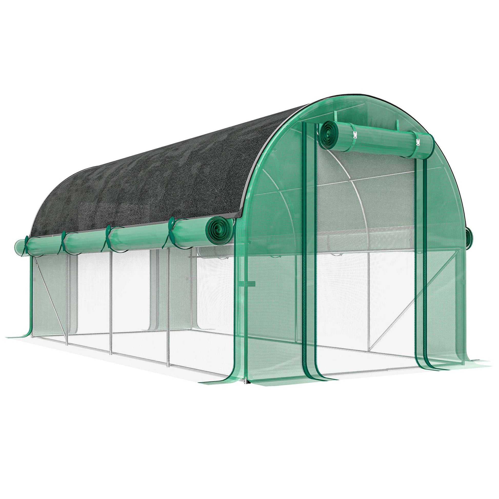Outsunny Invernadero De Exterior 4,5x2x2 M Con Paredes Laterales Enrollables_0