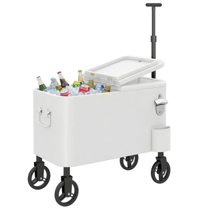 Outsunny Carrito Nevera De 56l Con Ruedas_0