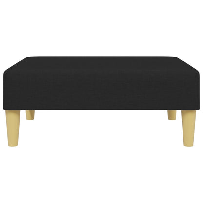 Sofá Cama De 2 Plazas Con Taburete Tela Negro / Vetonek_5