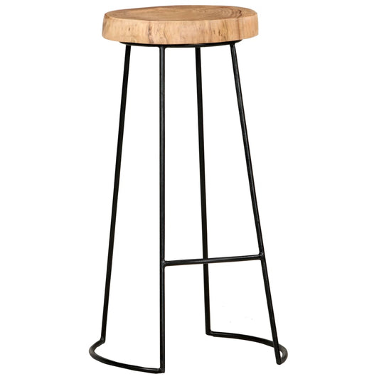 Taburetes De Cocina 2 Unidades Madera Maciza De Acacia_0