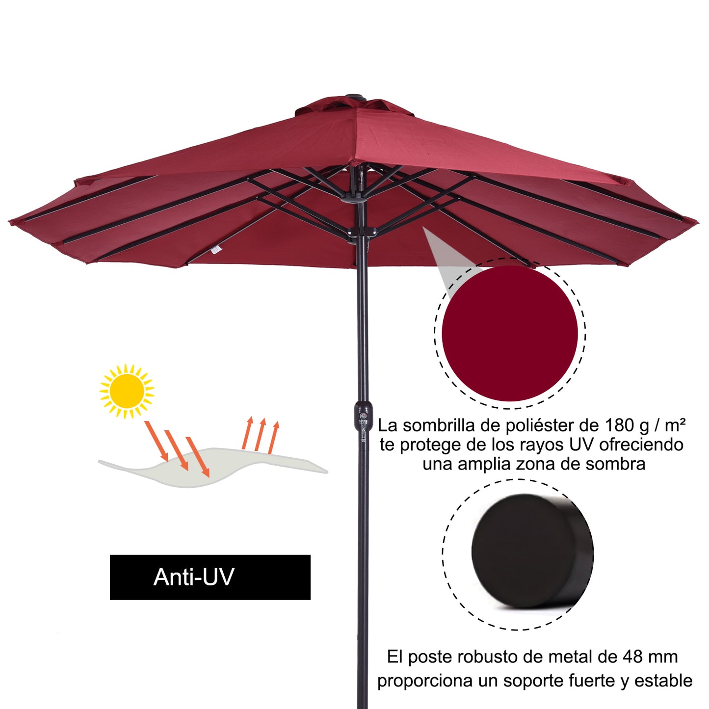 Outsunny Sombrilla Doble 4_3