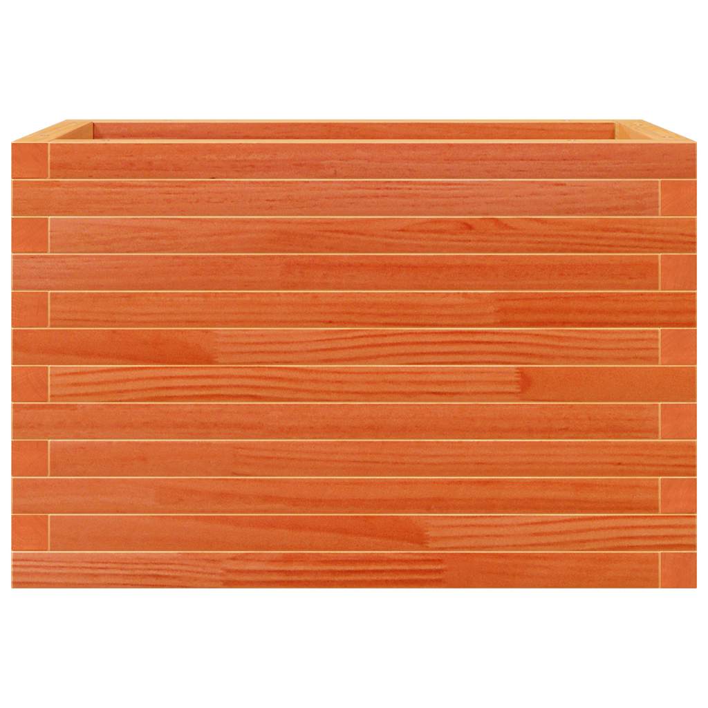 Jardinera De Madera Maciza De Pino Marrón Cera 70x40x45,5 Cm_4