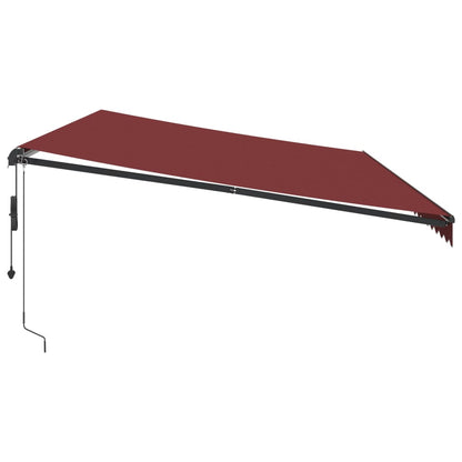 Toldo Retráctil Automático Con Luces Led Burdeos 600x350 Cm_4