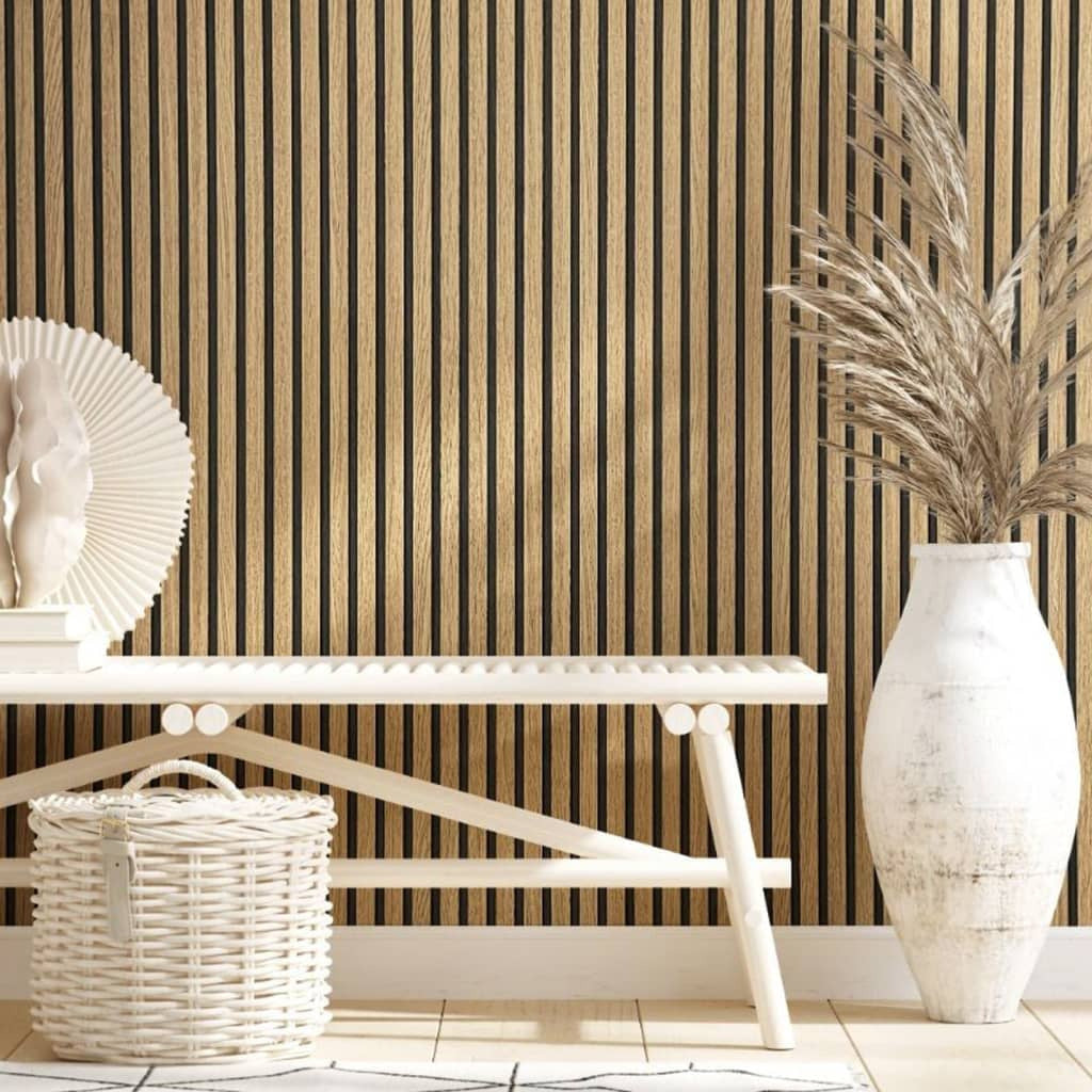 Noordwand Papel Pintado Botanica Wooden Slats Marrón Y Roble_1