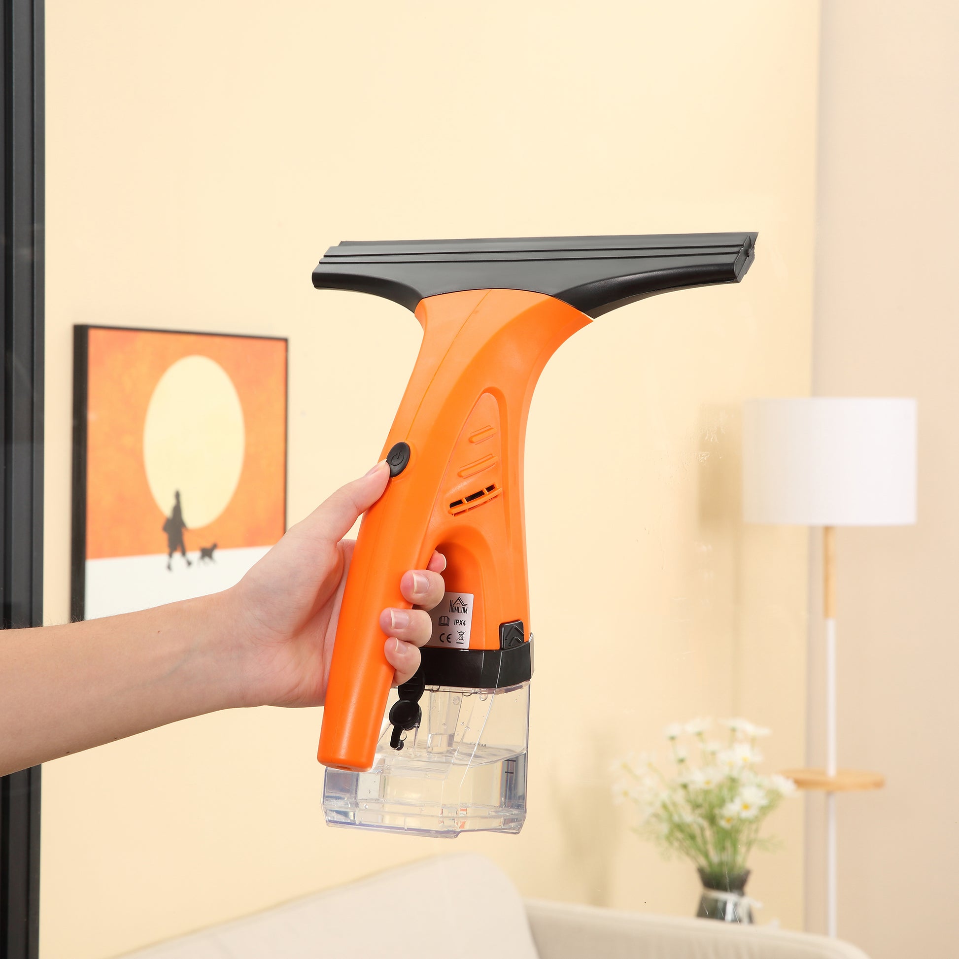Homcom Limpiador De Ventanas Eléctrico Con Depósito De Agua 300 Ml Punta De Goma_1