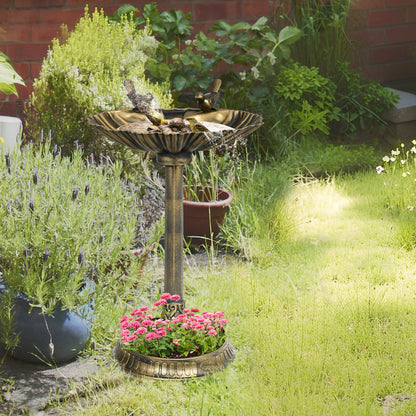 Outsunny Baño Para Pájaros De Jardín Exterior 81 Cm Con Diseño De Concha Bronce_1