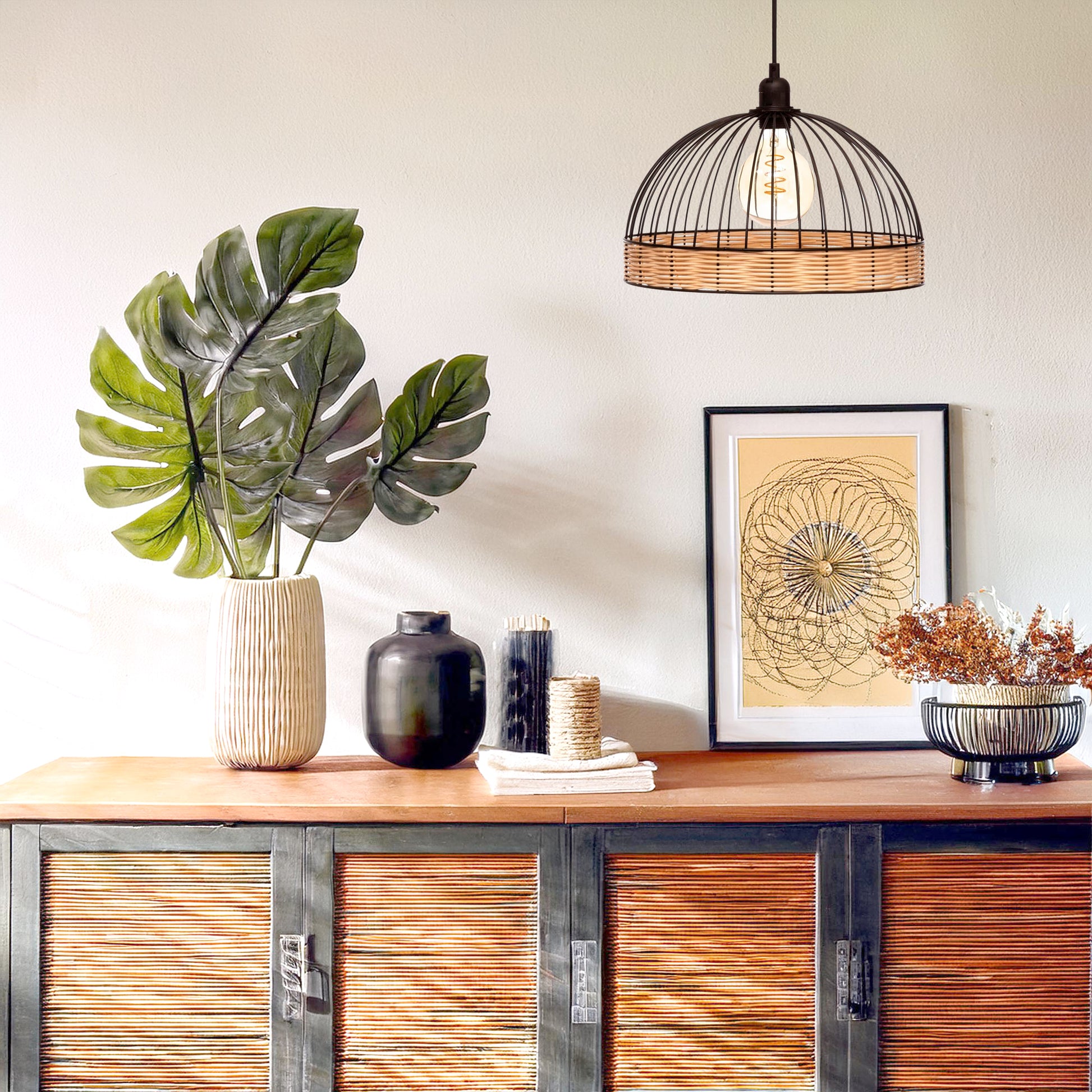 Wellhome Lámpara Suspensión Metal D.35cm_2