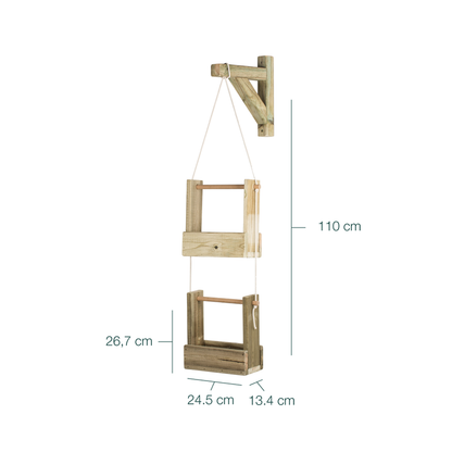 Jardinera Colgante Woody 2b De Madera Tratada Para Exterior Hortalia_3