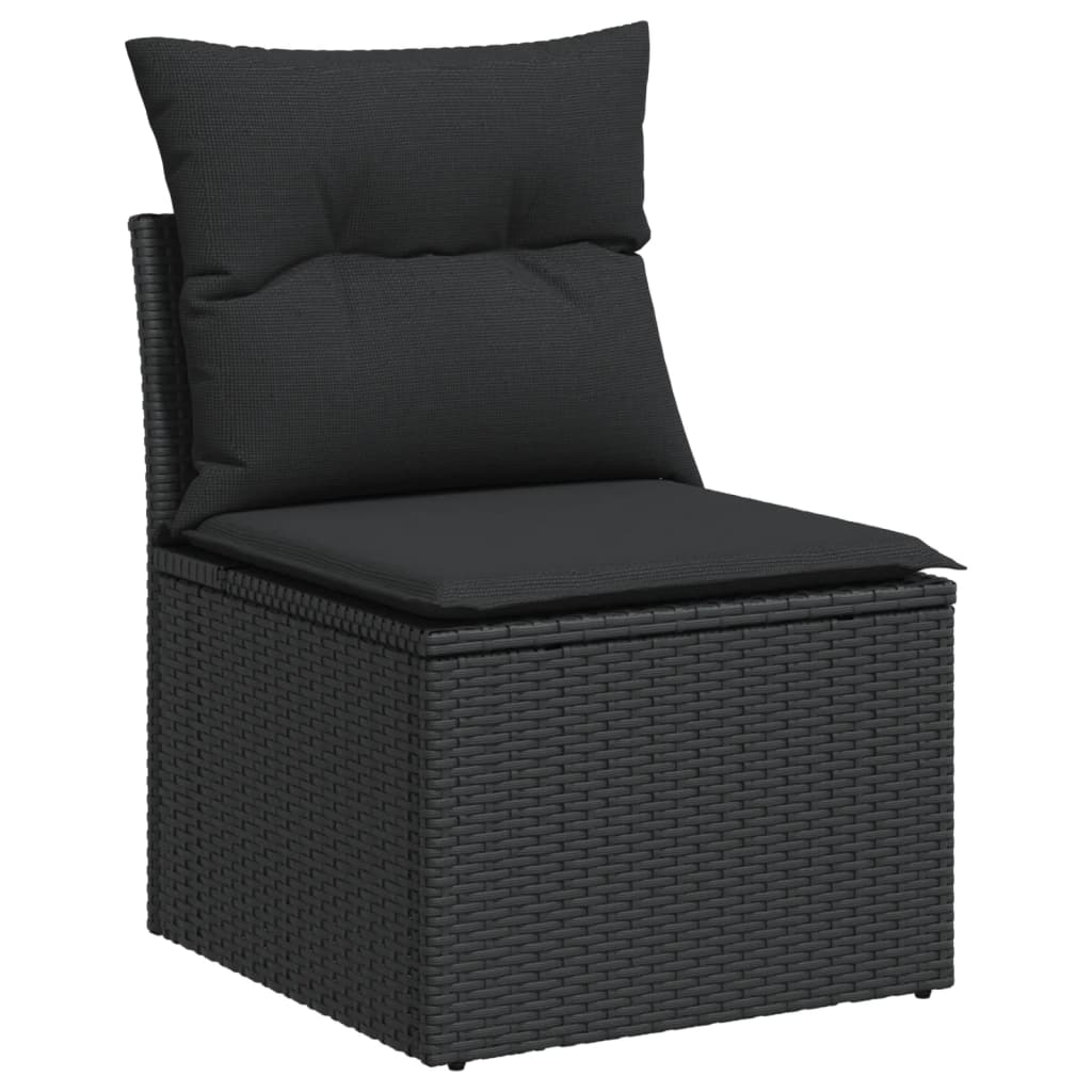 Set De Sofás De Jardín Con Cojines 9 Pzas Ratán Sintético Negro / Vetonek_2