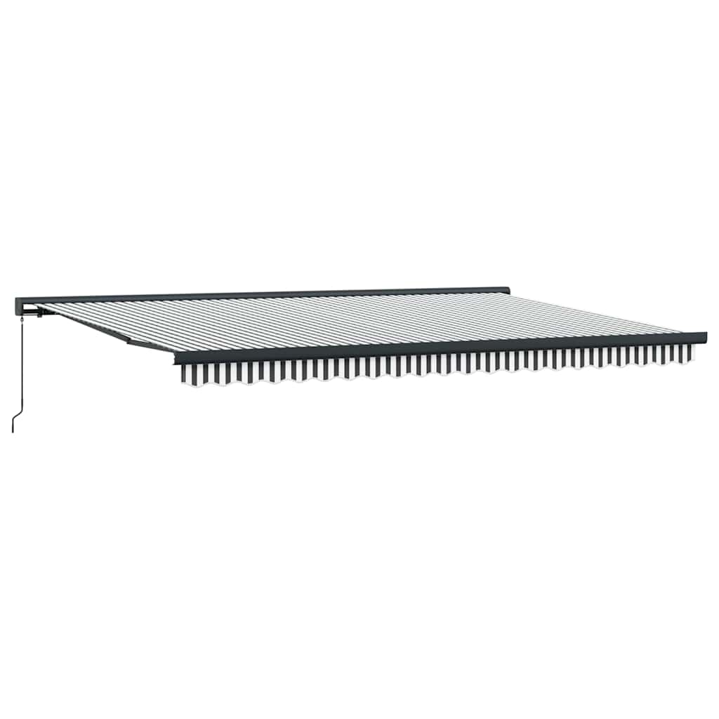 Toldo Retráctil Aluminio Y Tela Gris Antracita Y Blanco 5x3 M_0