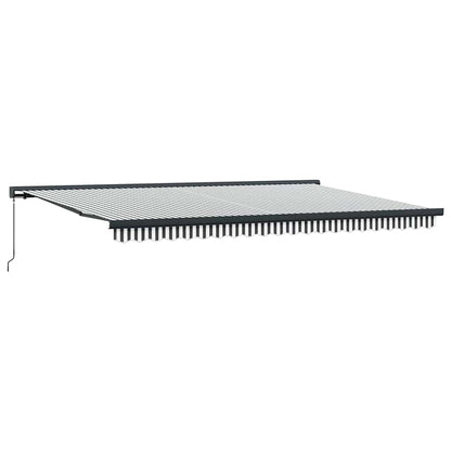 Toldo Retráctil Aluminio Y Tela Gris Antracita Y Blanco 5x3 M_0