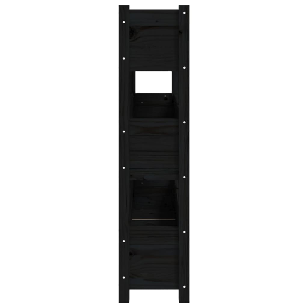 Jardinera De Madera Maciza De Pino Negro 112x25x104,5 Cm_5
