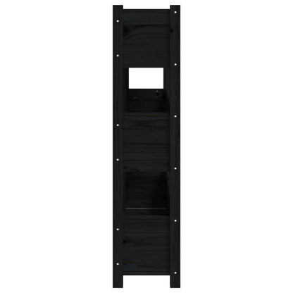 Jardinera De Madera Maciza De Pino Negro 112x25x104,5 Cm_5