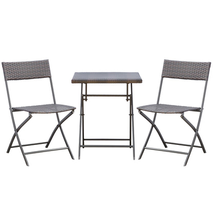Outsunny Conjunto De Muebles Ratán De Jardín O Terraza 1 Mesa Y 2 Sillas_0