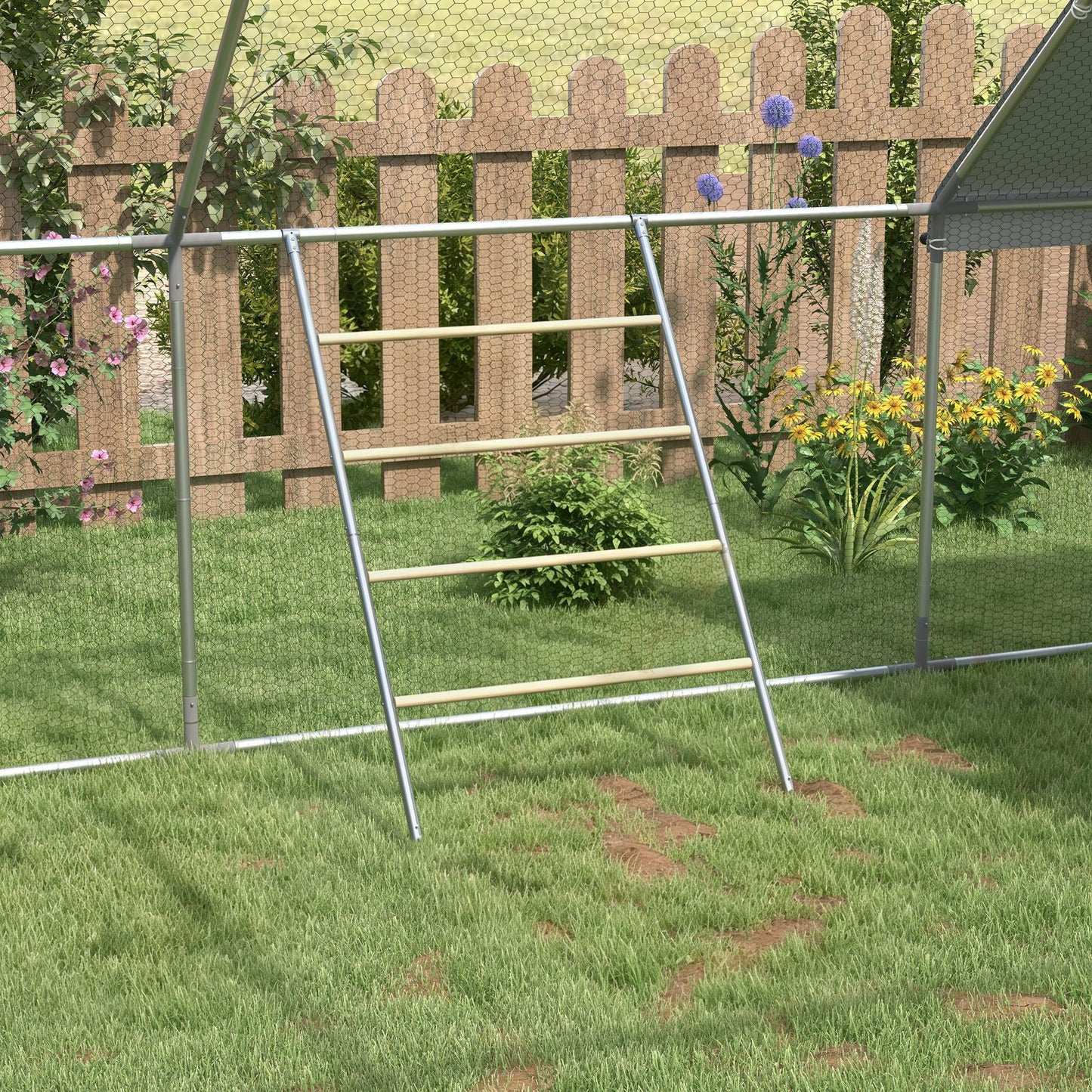 Pawhut Percha Para Gallinas De 4 Niveles Para 4-6 Gallinas 140x86 Cm Natural_1
