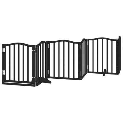 Vidaxl Puerta Para Perros Plegable 6 Paneles Madera Álamo Negra 300 Cm_0