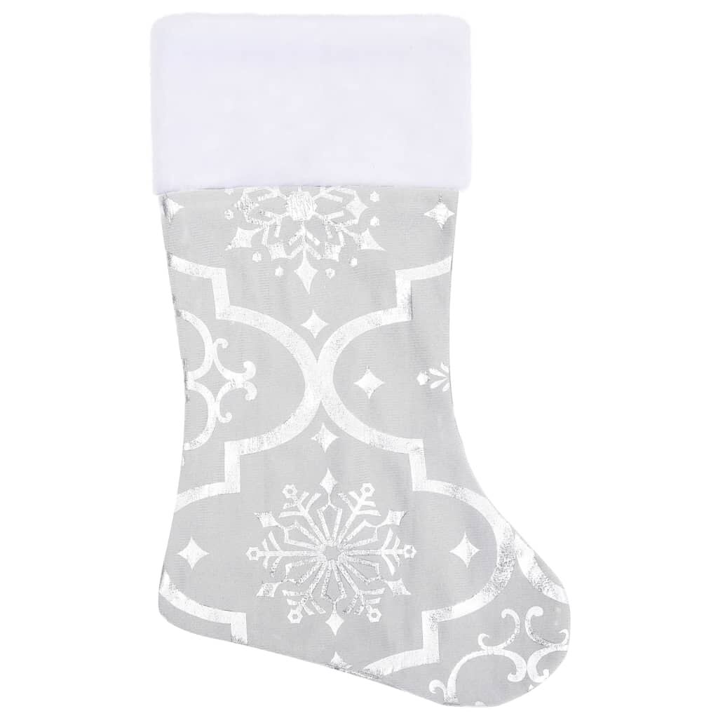 Vidaxl Falda Del Árbol De Navidad De Lujo Y Calcetín Tela Blanco 122cm_3