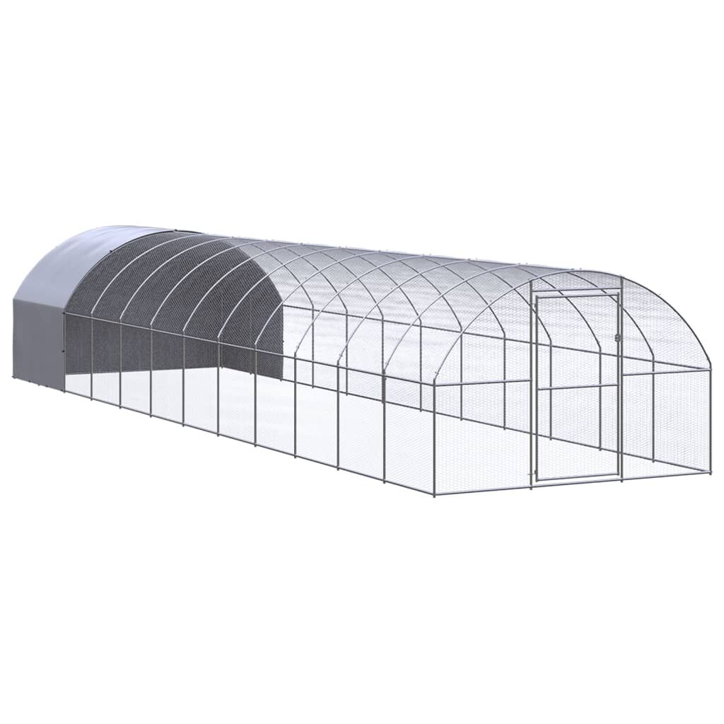 Vidaxl Gallinero De Exterior De Acero Galvanizado 3x12x2 M_0