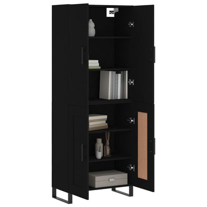 Aparador Alto Madera Contrachapada Negro 69,5x34x180 Cm_2