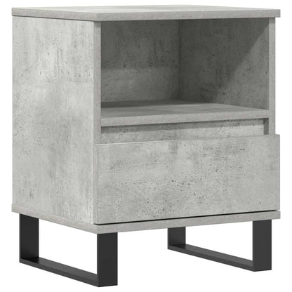 Mesita De Noche Madera De Ingeniería Gris Hormigón 40x35x50 Cm_0