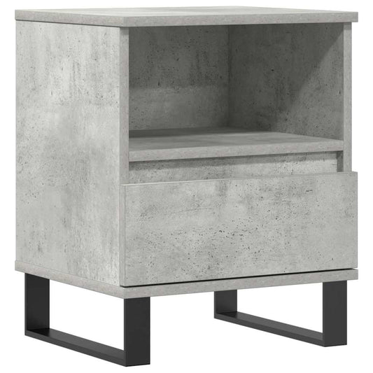 Mesita De Noche Madera De Ingeniería Gris Hormigón 40x35x50 Cm_0