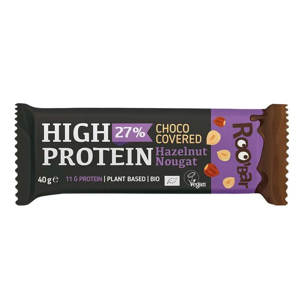 Barrita De Proteína De Con Avellana Cobertura De Chocolate Roobar 40g Bio_0