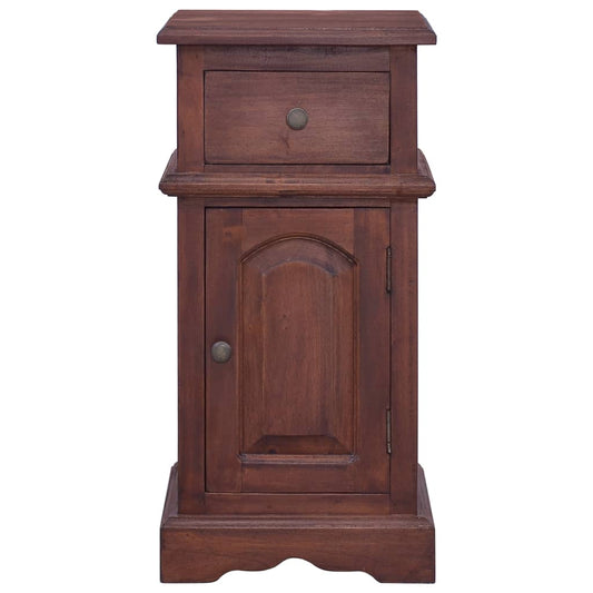 Mesita De Noche Madera Maciza De Caoba Marrón Clásico_0