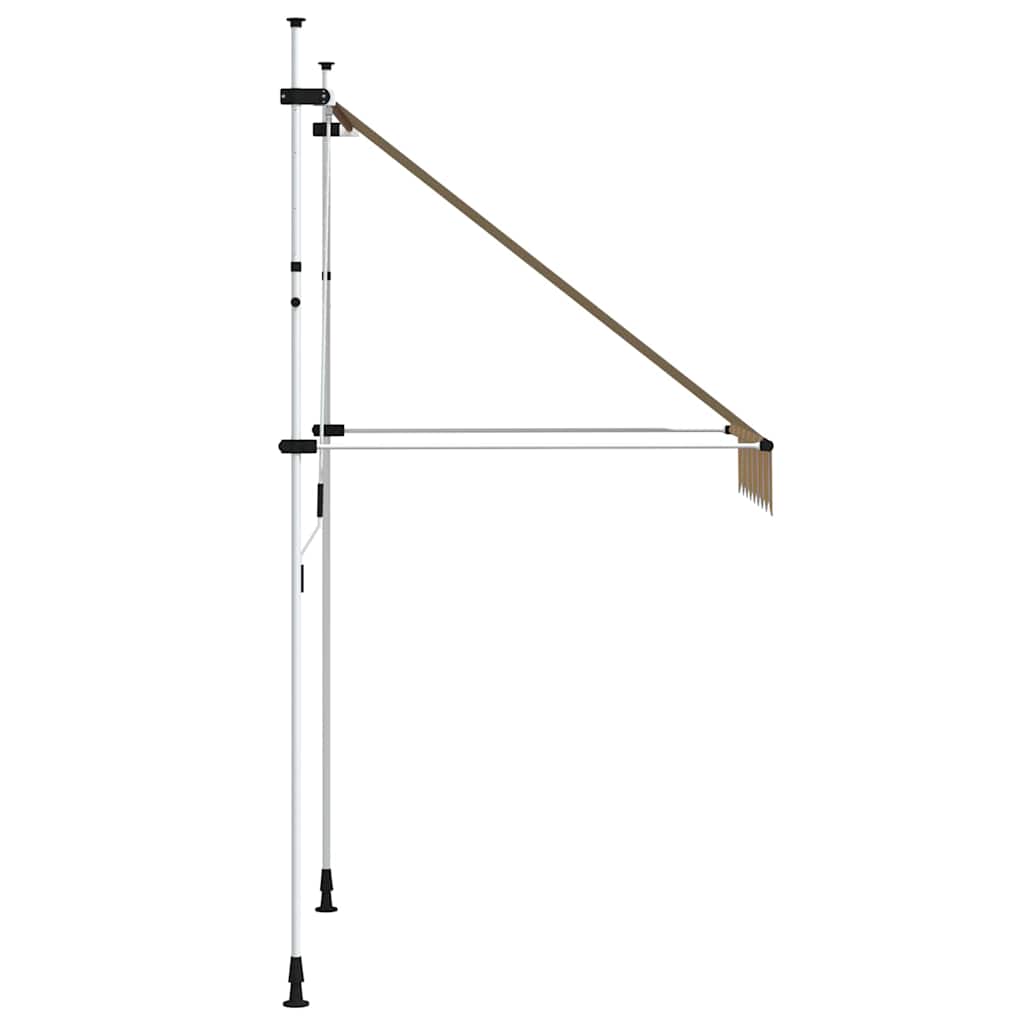 Toldo Manual Retráctil 150 Cm Amarillo Y Azul Rayas_3