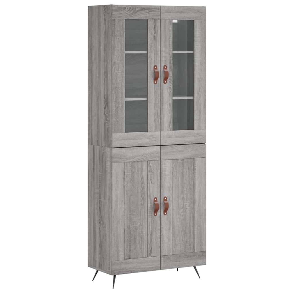 Aparador Alto Madera Contrachapada Gris Sonoma 69,5x34x180 Cm_1