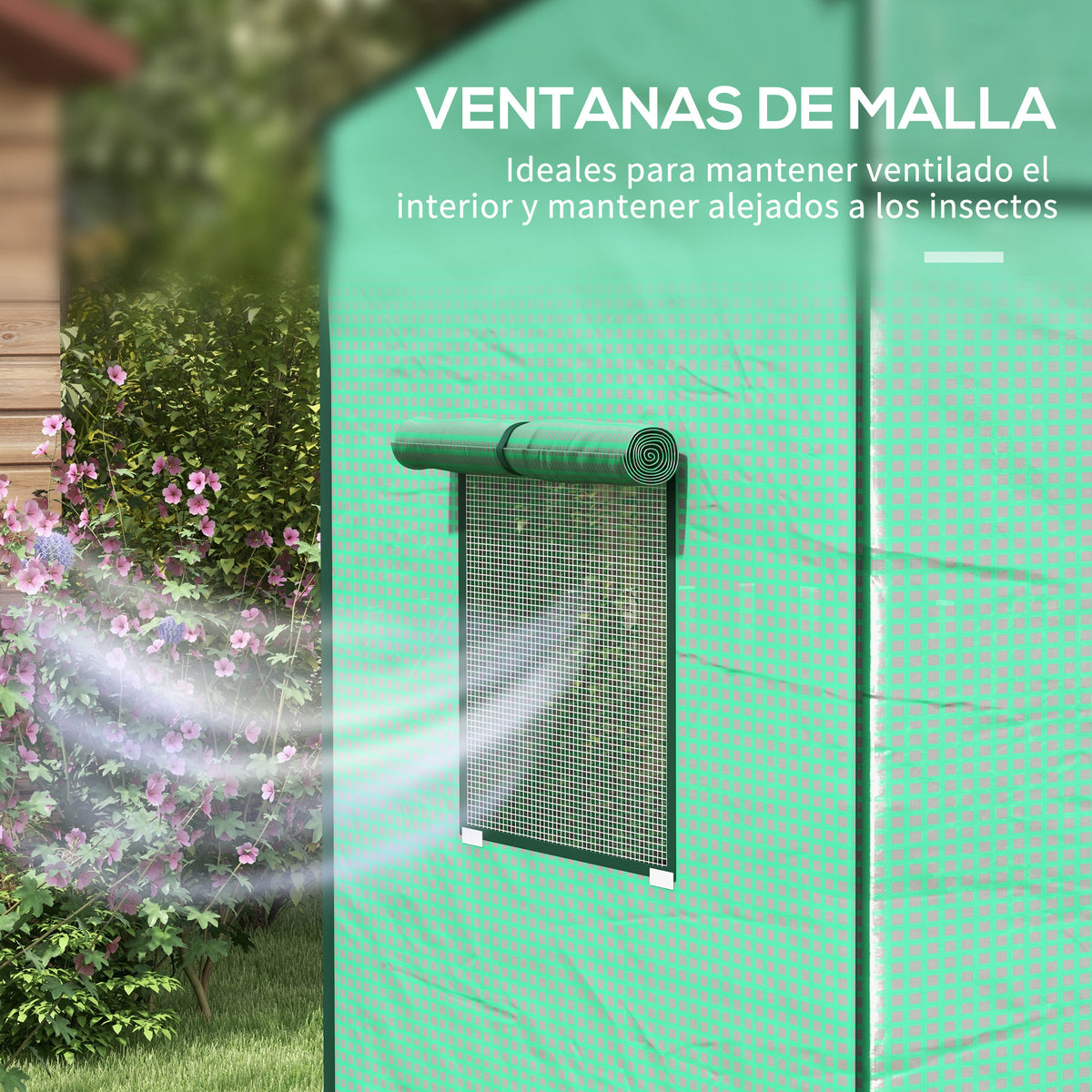 Invernadero Outsunny Acero, Pe Verde 196x77x197 Cm_5
