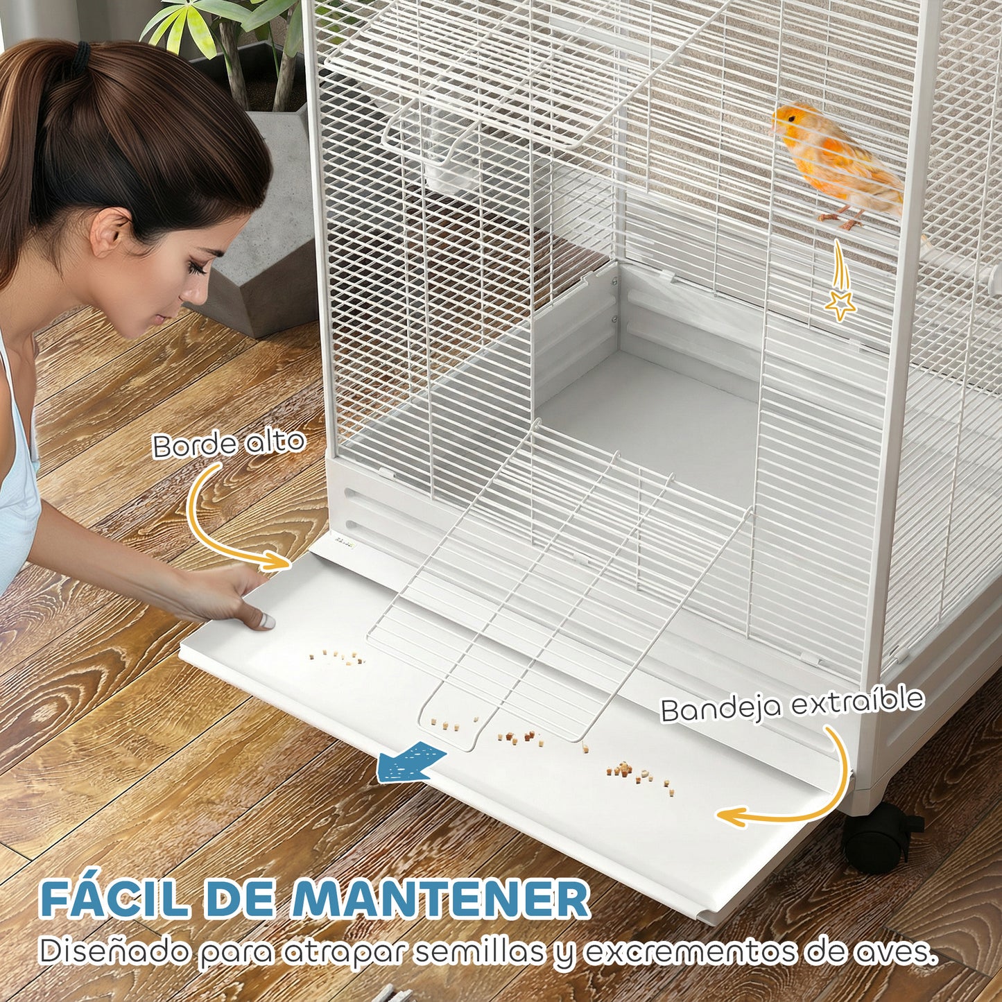 Pawhut Jaula Para Pájaros Con Ruedas_4