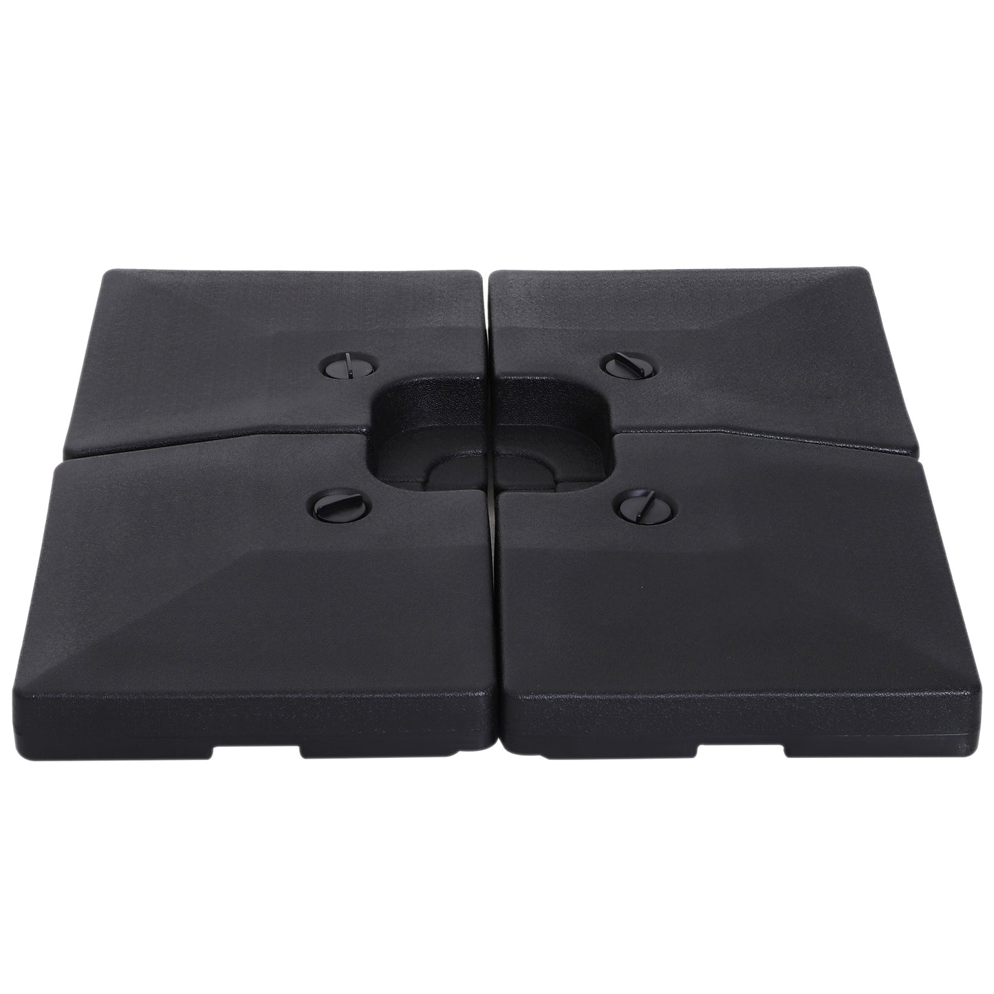 Outsunny Pesos Para Base Cruzada Sombrilla Con Agua 20kg O Arena 30kg 51x51x12cm_0