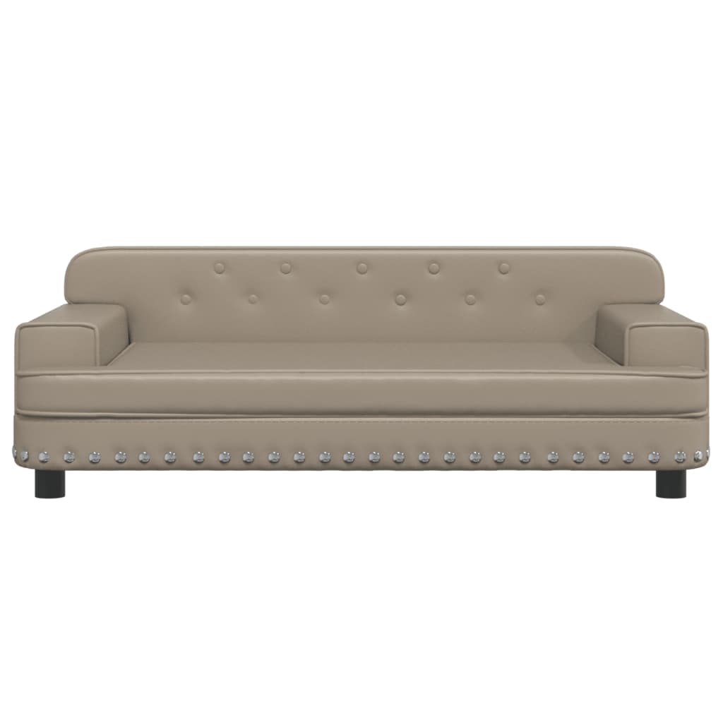 Cama Para Perros De Cuero Sintético Color Capuchino 90x53x30 Cm / Vetonek_4