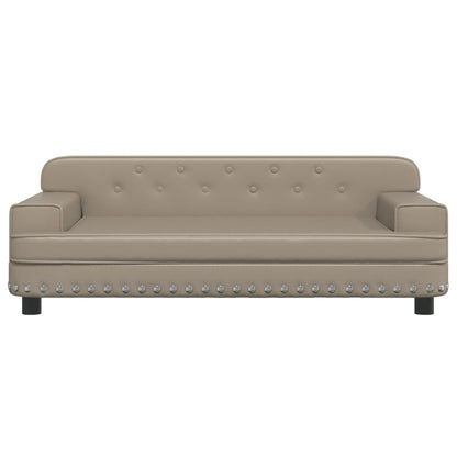 Cama Para Perros De Cuero Sintético Color Capuchino 90x53x30 Cm / Vetonek_4