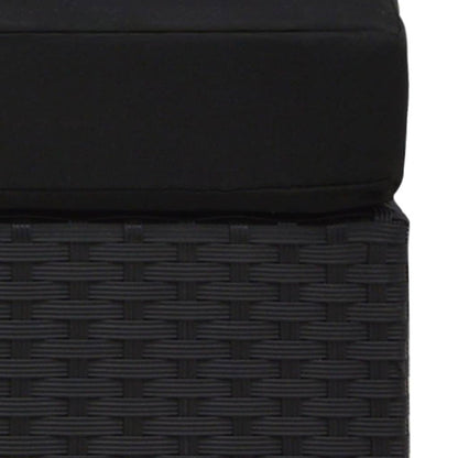 Vidaxl Sofá Seccional Esquina Reposabrazos Izquierdo Ratán Pe Negro_5