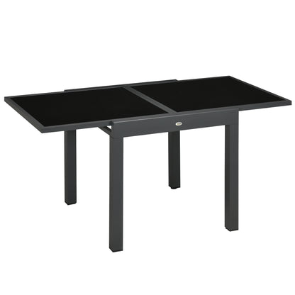 Mesa De Jardín Extensible De Aluminio Outsunny 160x80x75 Cm_0
