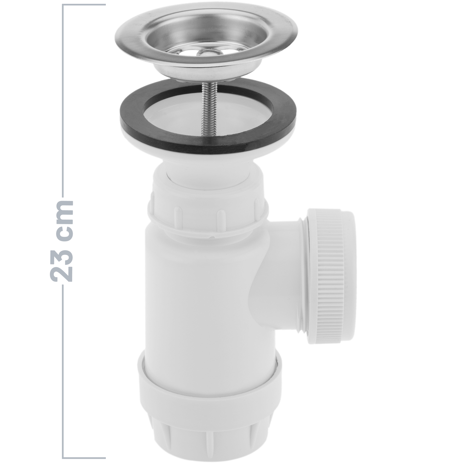 Mini Sifón De Botella Extensible Con Válvula De 70mm Con Cadena Y Tapón. Tuerca De Plástico De 11/2_1