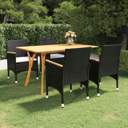Juego De Comedor Para Jardín De 5 Piezas Negro / Vetonek_3